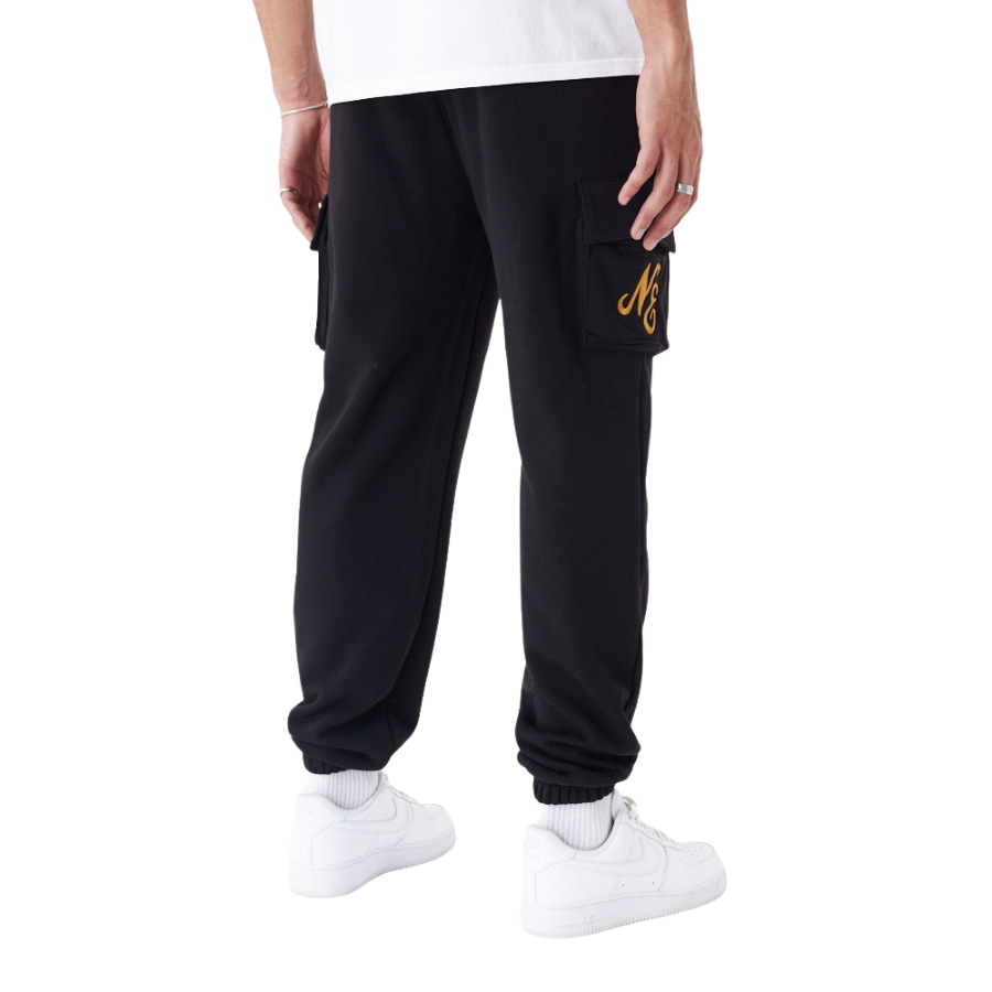 New Era Script Black Cargo Joggers