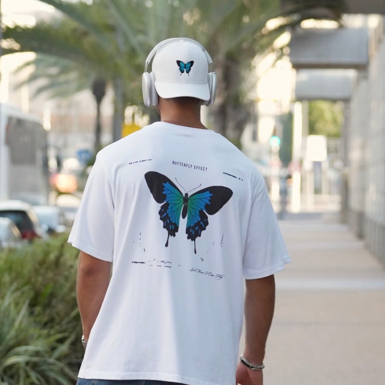 White Butterfly T-shirt - Butterfly Sneakers