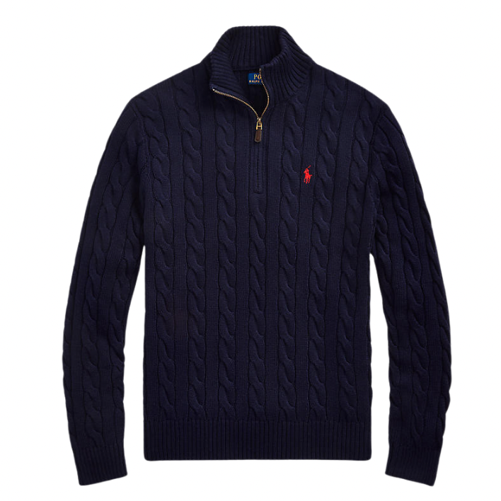 Ralph Lauren Men's Long Sleeve V Neck Blue polo