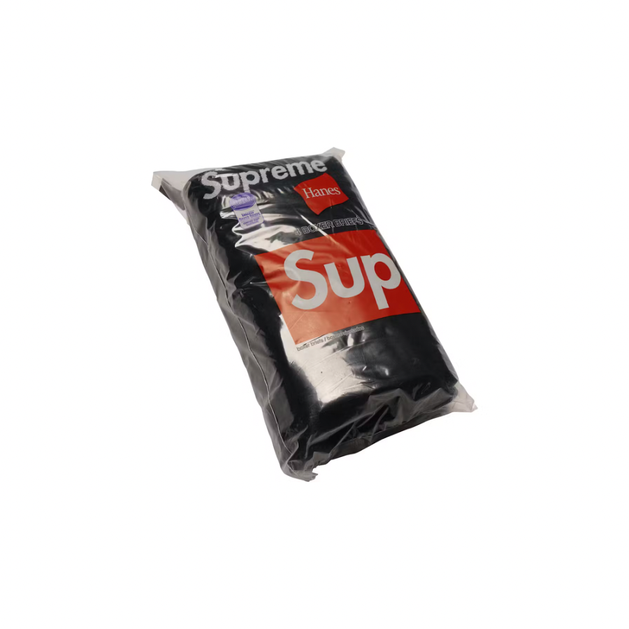 Supreme Hanes Boxer Briefs 4 Pack Black