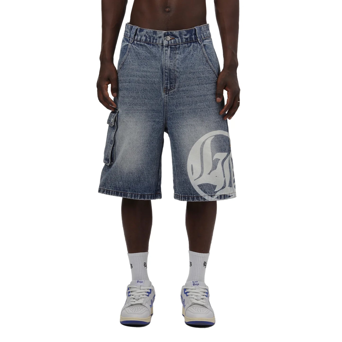 LOGO WASHED JORTS - BLUE Lost boys