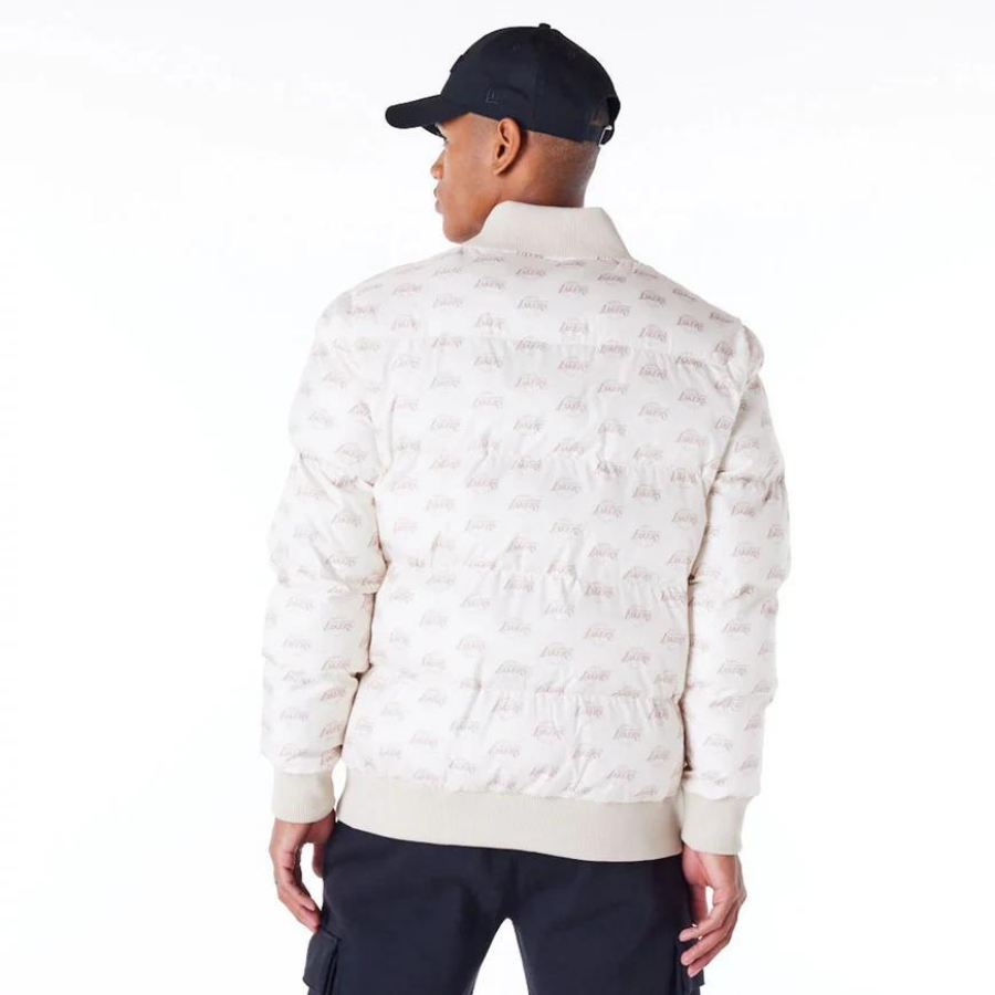 New Era LA Lakers NBA Monogram Stone Puffer Jacket