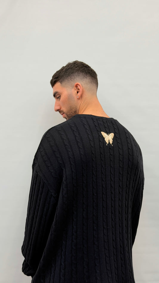 Butterfly Boy Signature Cable Knit -Black