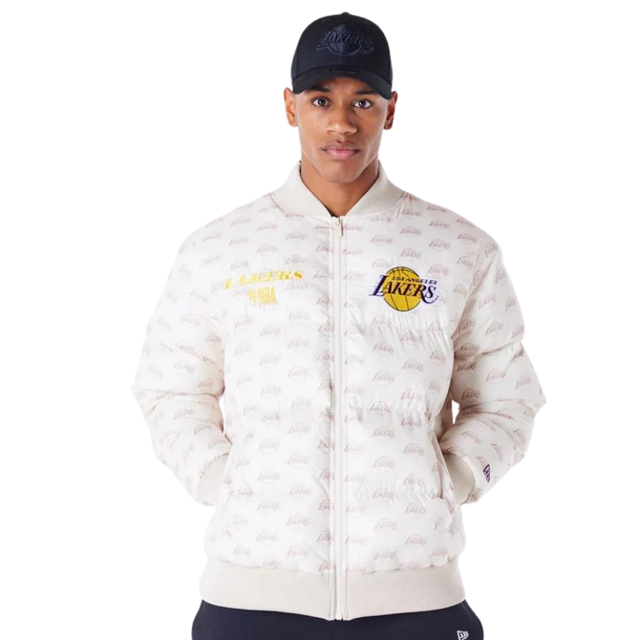 New Era LA Lakers NBA Monogram Stone Puffer Jacket