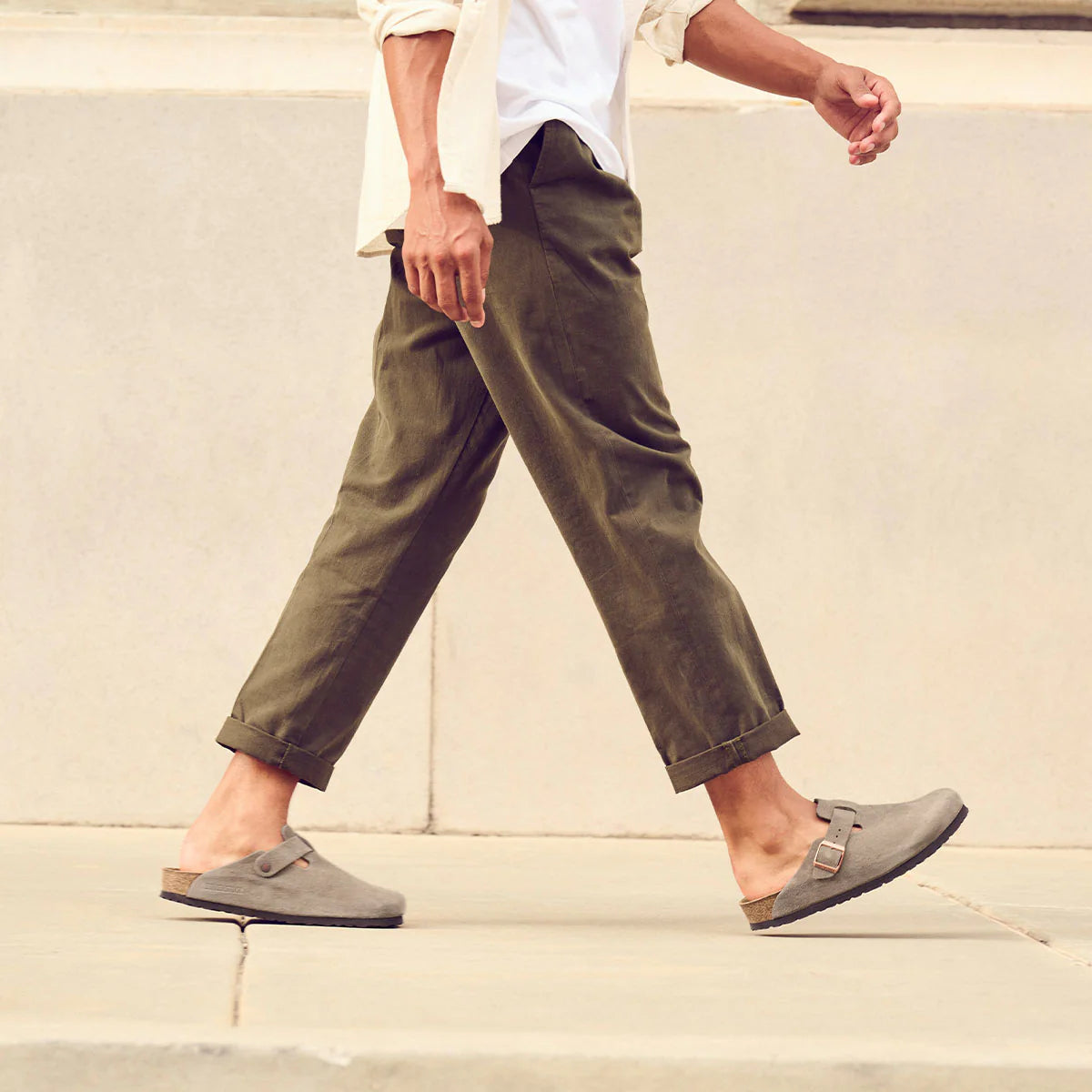 Birkenstock Boston Taupe כפכפי בירקנשטוק בוסטון יוניסקס טיופ