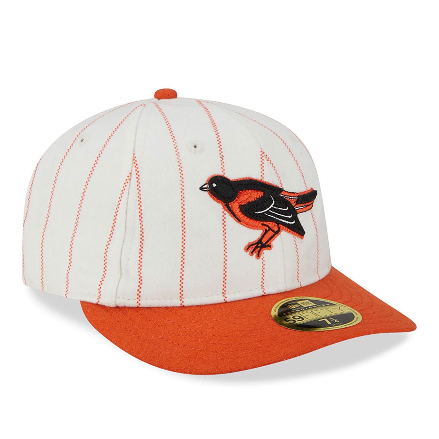 Baltimore Orioles Cooperstown MLB Stripe Chrome White Retro Crown 59FIFTY Fitted Cap