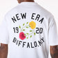 Floral חולצת טי שרט שרוול קצר לבנה