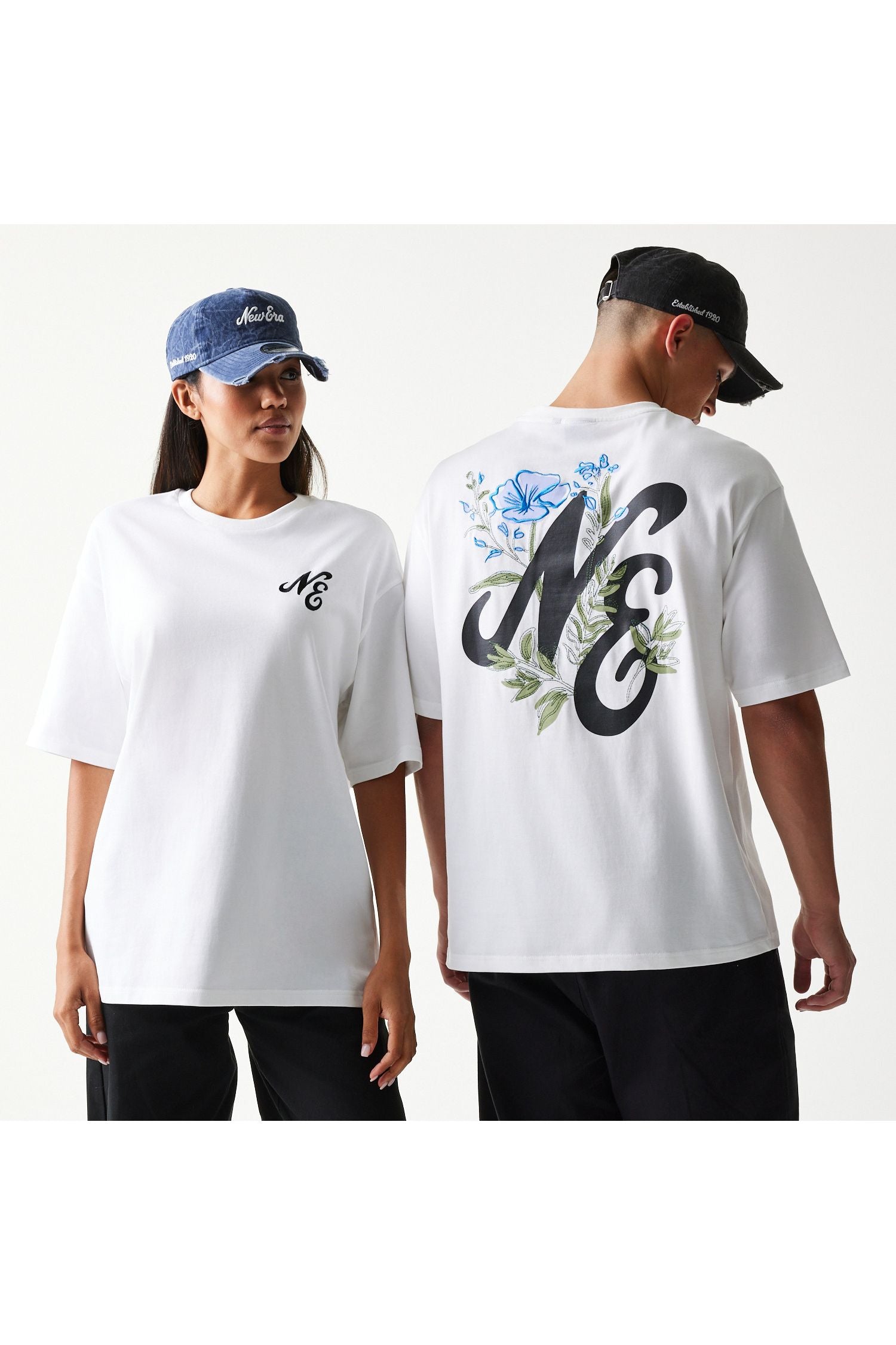 NE FLORAL GRPHC OS TEE NEWERA חולצת טי שרט אוברסייז שרוול קצר - Butterfly Sneakers