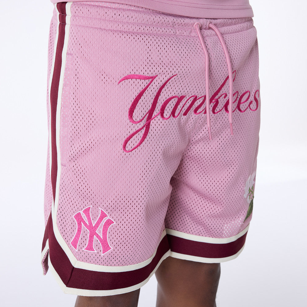 New York Yankees MLB Floral Dark Pink Shorts