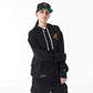 New Era Script Black Script Logo Black Oversized Pullover Hoodie