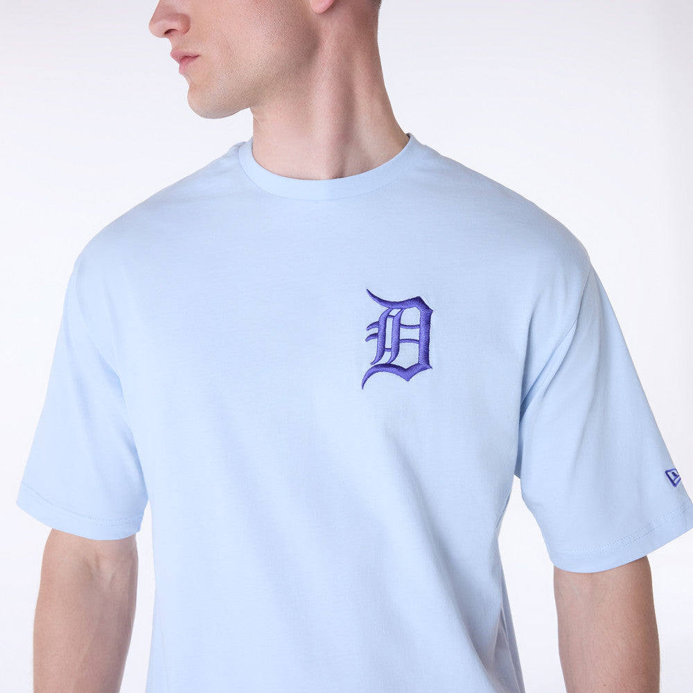 Detroit Tigers MLB League Essential Pastel Blue Oversized T-Shirt