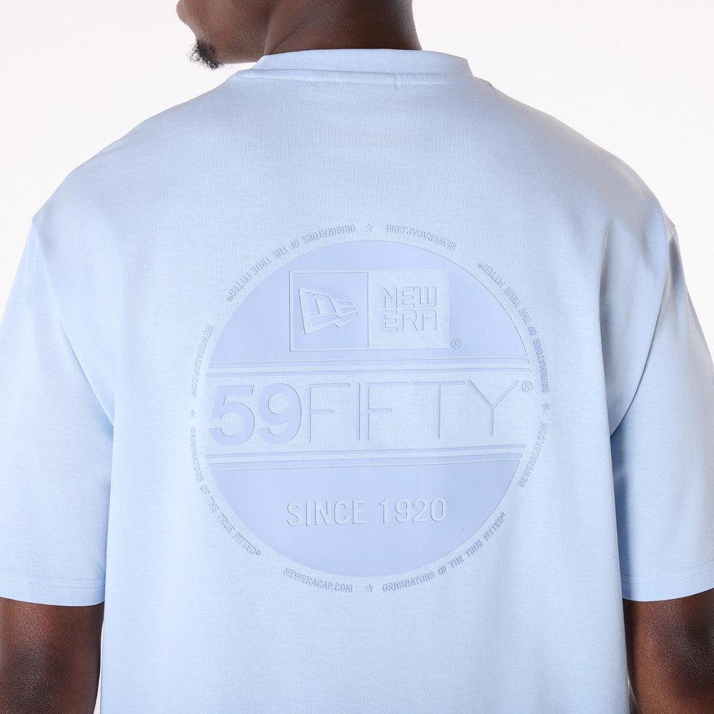 New Era Sticker Pastel Blue Oversized T-Shirt