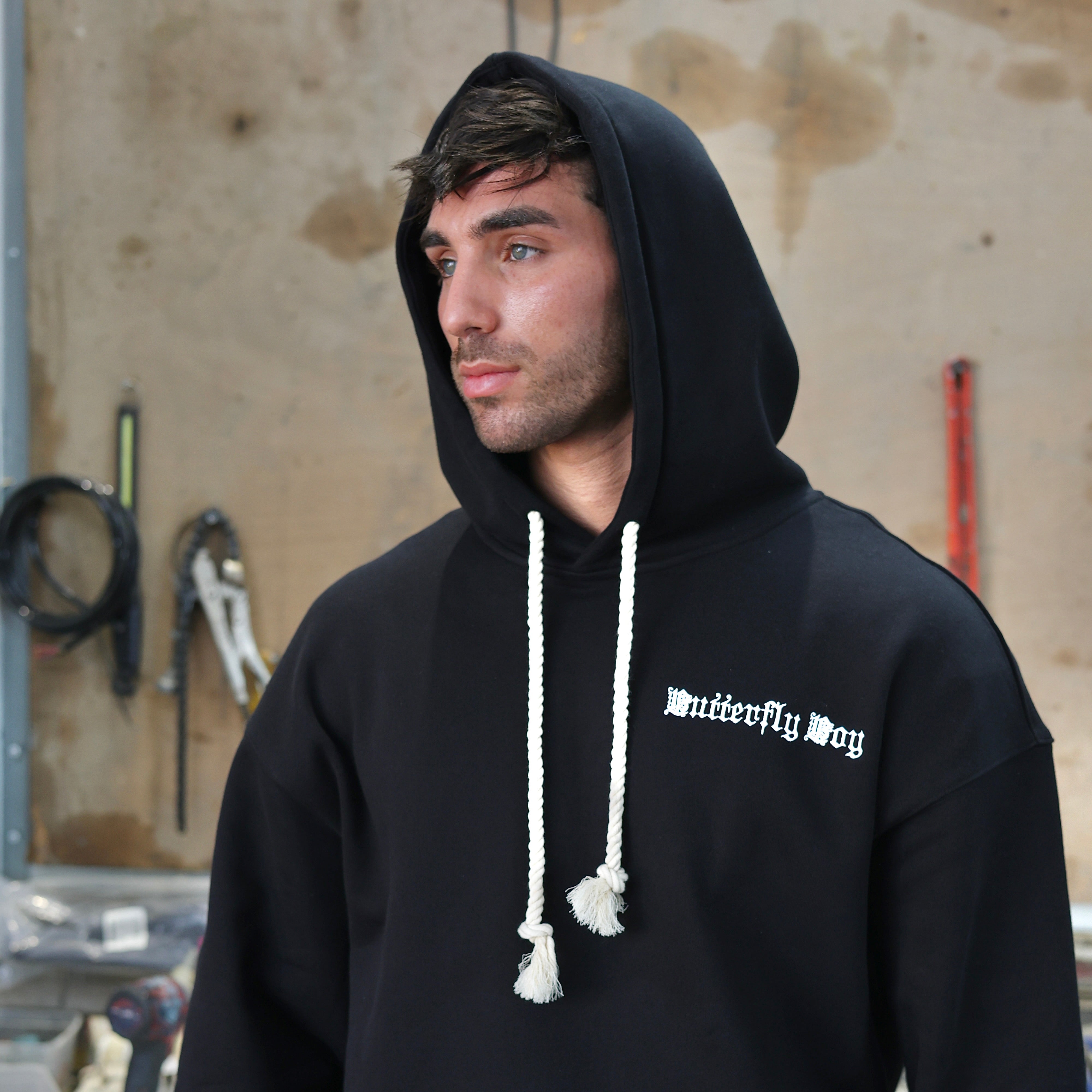 BUTTERFLY BOY HOODIE - BLACK