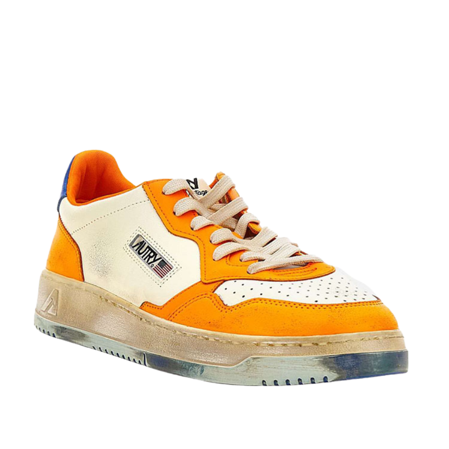 AUTRY SNEAKERS WHITE AND ORANGE