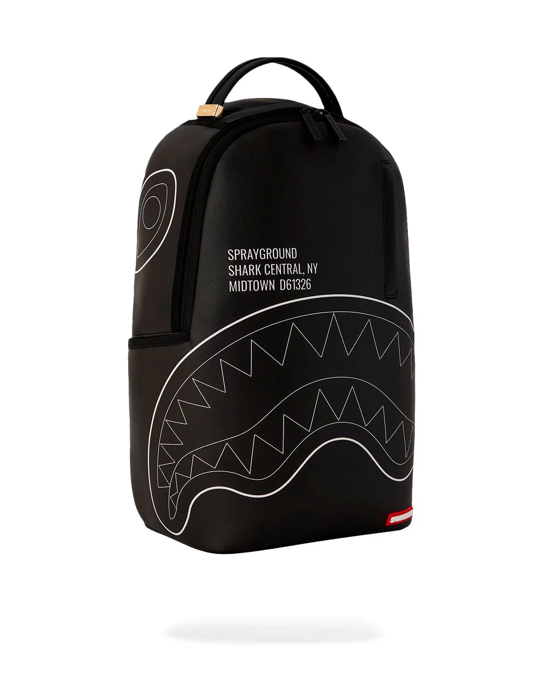 SHARK CENTRAL SOLID BLACK WITH WHITE LINE SHARKMOUTH BACKPACK