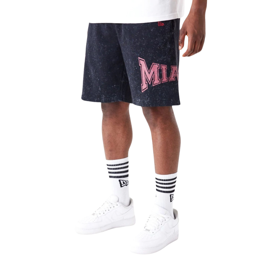 New Era Miami Heat NBA Washed Black Shorts