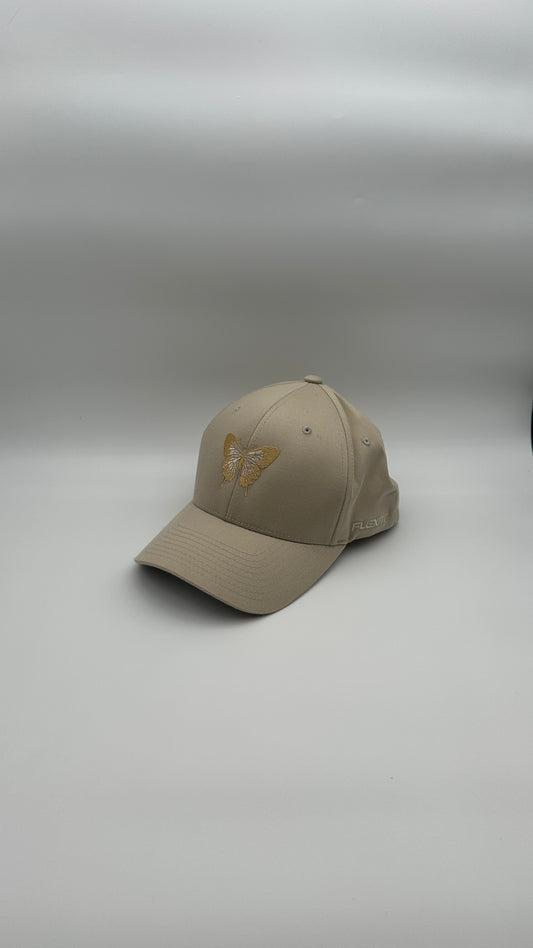 Butterfly Cap Gold on Brown