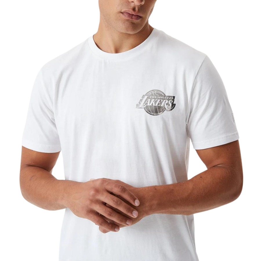 NEW ERA LA Lakers Metallic White T-Shirt