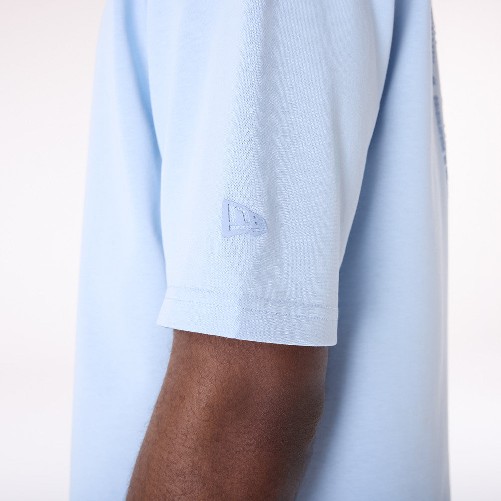 New Era Sticker Pastel Blue Oversized T-Shirt