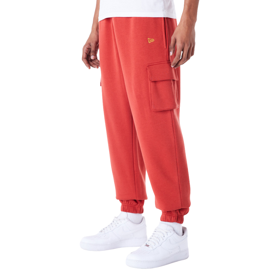 New Era Cargo Joggers Script Red Fleece