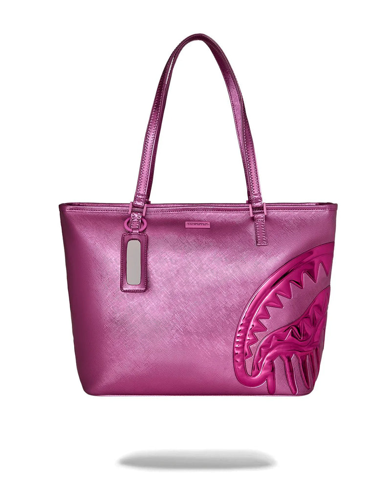 METALLIC PINK DRIP TOTE