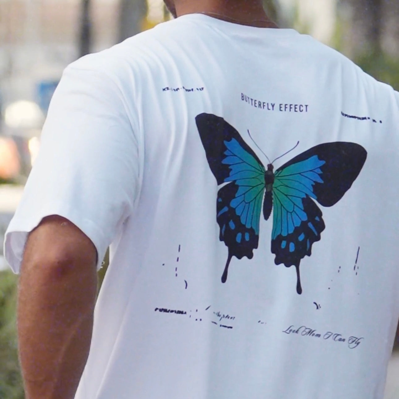 White Butterfly T-shirt - Butterfly Sneakers