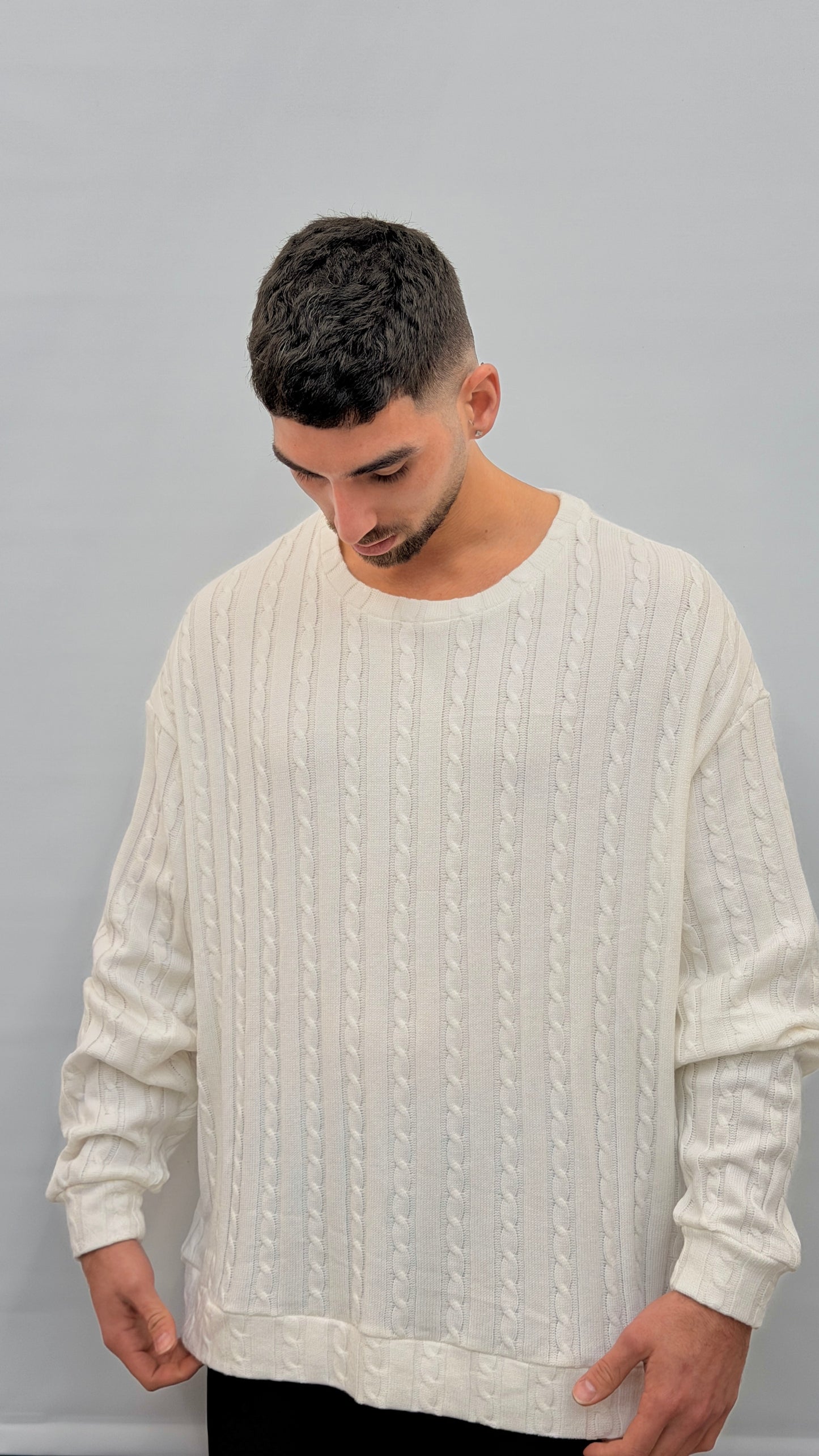 Butterfly Boy Signature Cable Knit
 - White