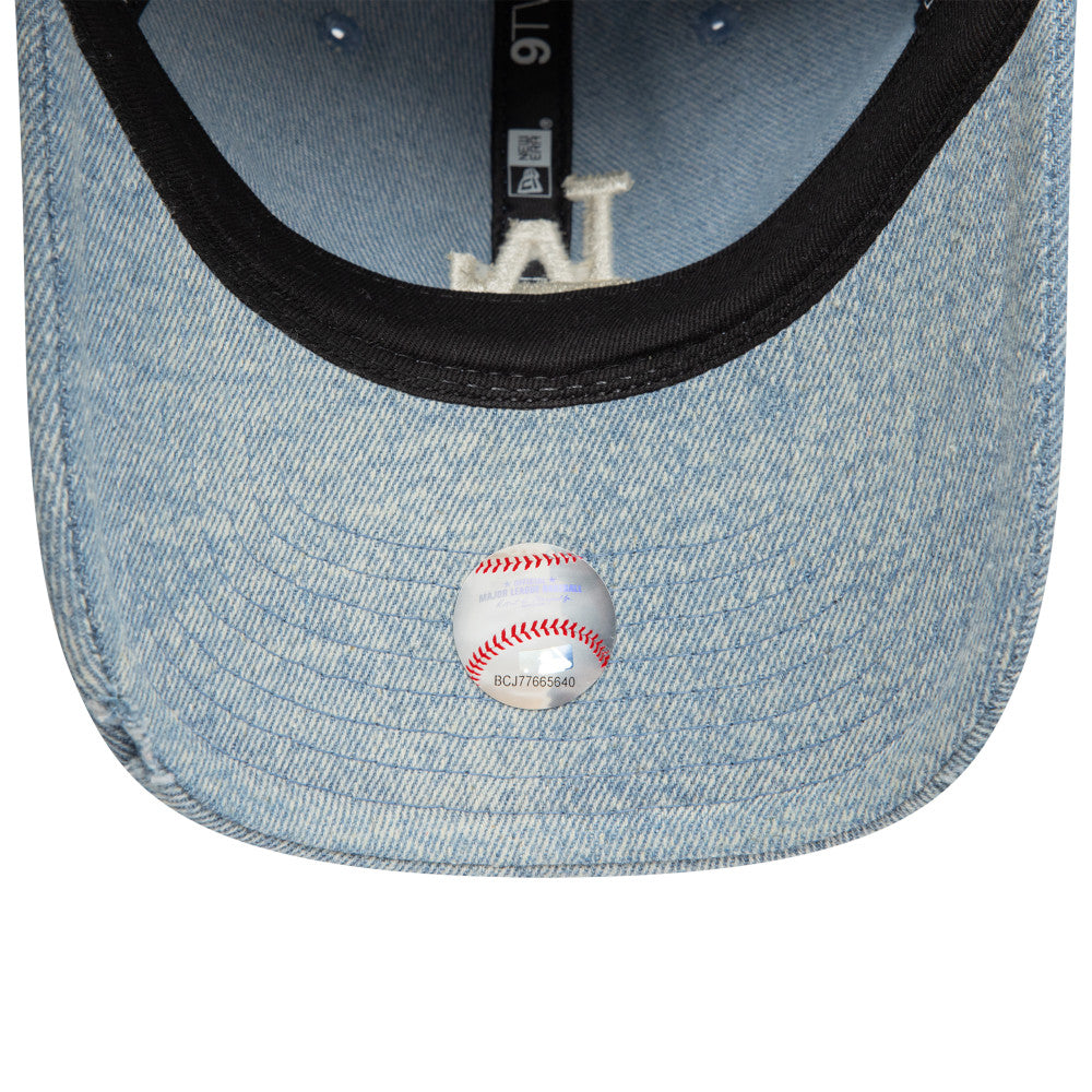 LA Dodgers Womens Acid Denim Pastel Blue 9TWENTY Adjustable Cap