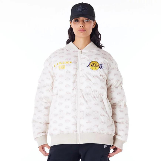 New Era LA Lakers NBA Monogram Stone Puffer Jacket