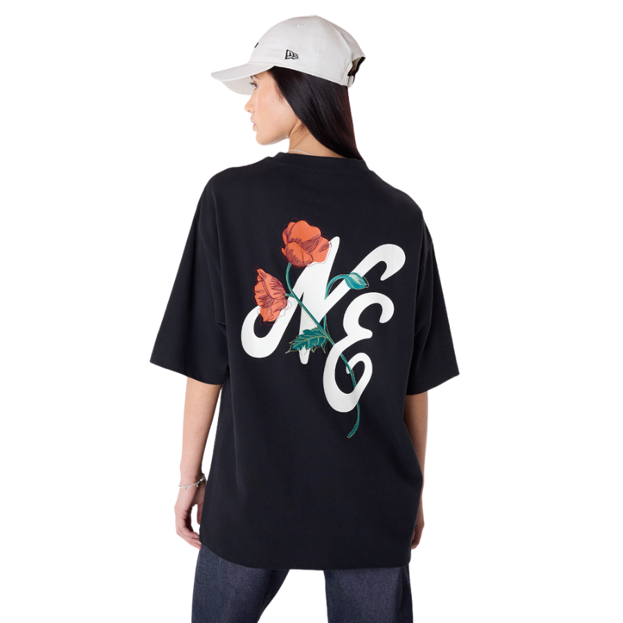 New Era Floral Graphic Black T-Shirt