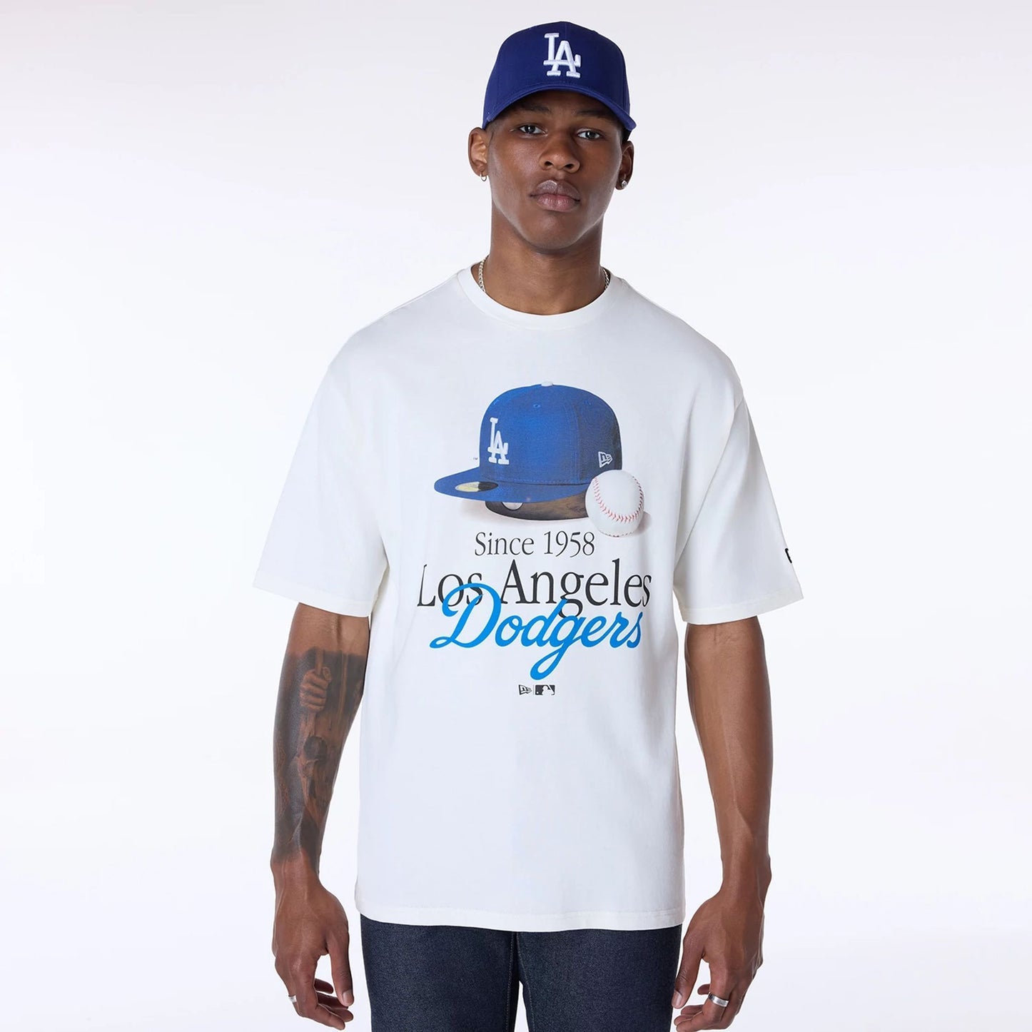 LA Dodgers MLB Script Open White T-Shirt