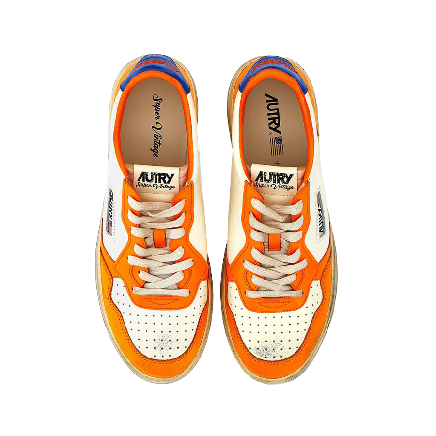 AUTRY SNEAKERS WHITE AND ORANGE