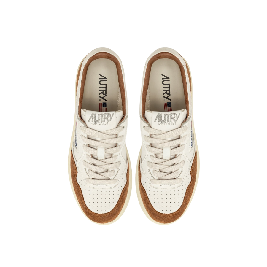 AUTRY SNEAKERS WHITE & GOATSKIN BROWN