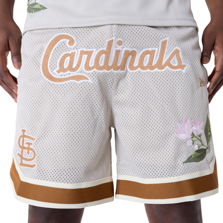 St. Louis Cardinals MLB Floral Beige Shorts