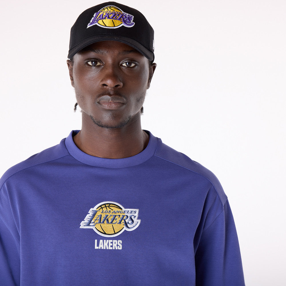 NEW ERA LA Lakers NBA Wordmark Dark Blue Oversized T-Shirt