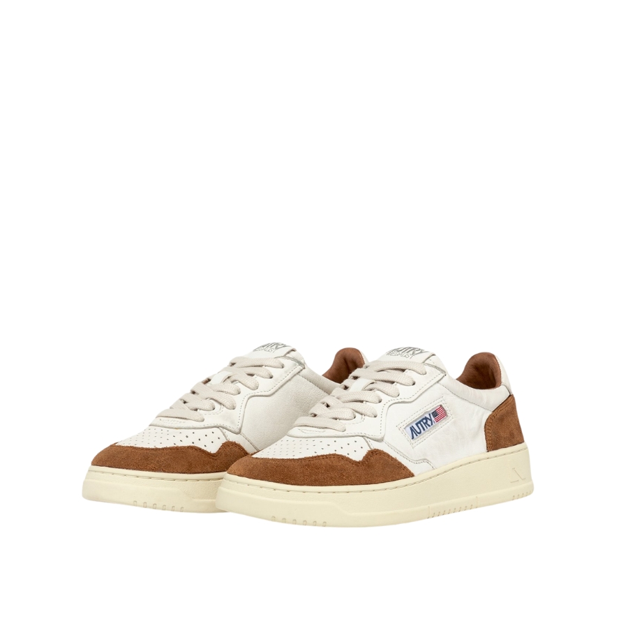 AUTRY SNEAKERS WHITE & GOATSKIN BROWN