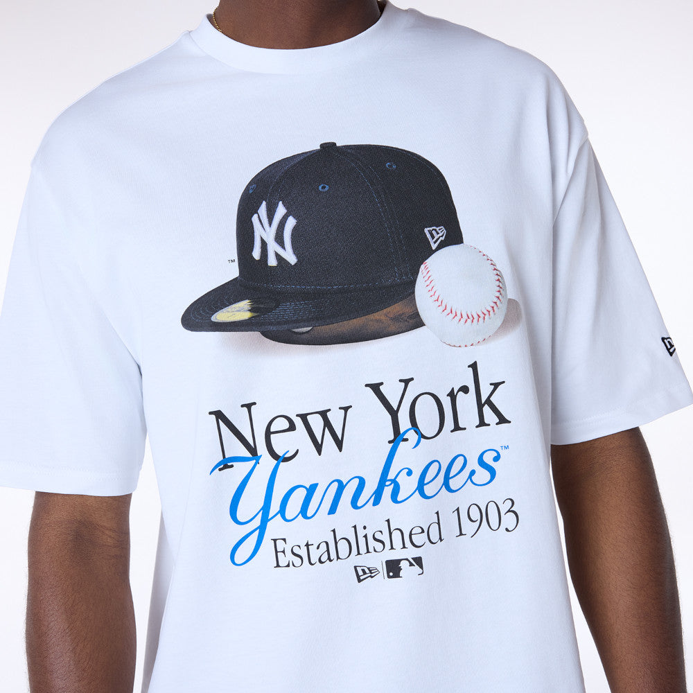 New York Yankees MLB Script White T-Shirt