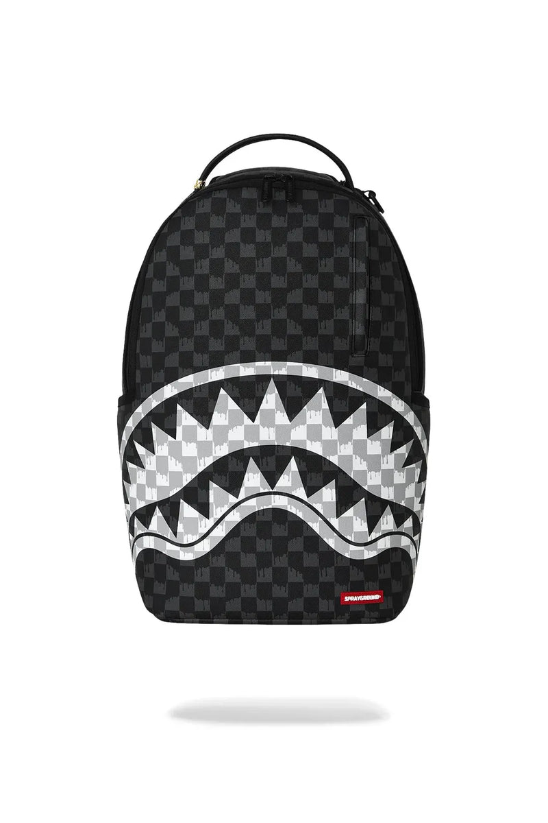 BLACK AND WHITE DRIP CHECK DLXSV BACKPACK תיק גב