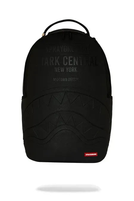 SHARK CENTRAL BLACK NYLON GRAY EMBOSSED DLXS BACKPACK תיק גב