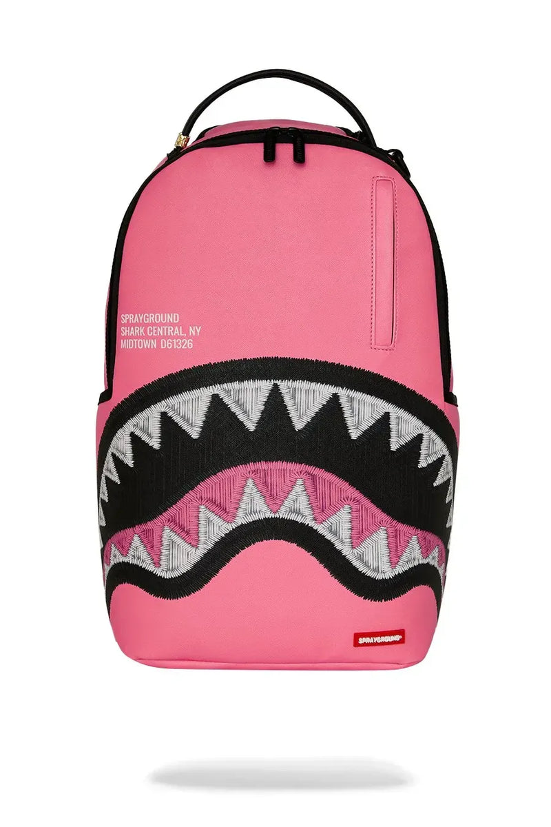 SHARK CENTRAL PINK EMBROIDERED SHARK DLXSV BACKPACK תיק גב