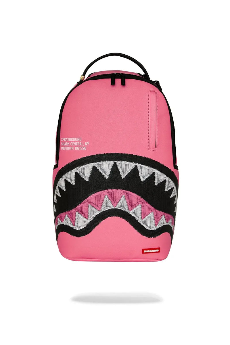 SHARK CENTRAL PINK EMBROIDERED SHARK DLXSV BACKPACK תיק גב