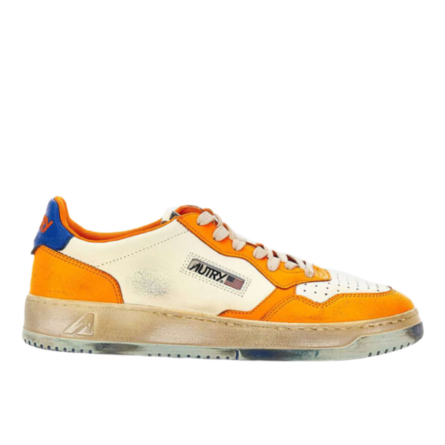 AUTRY SNEAKERS WHITE AND ORANGE