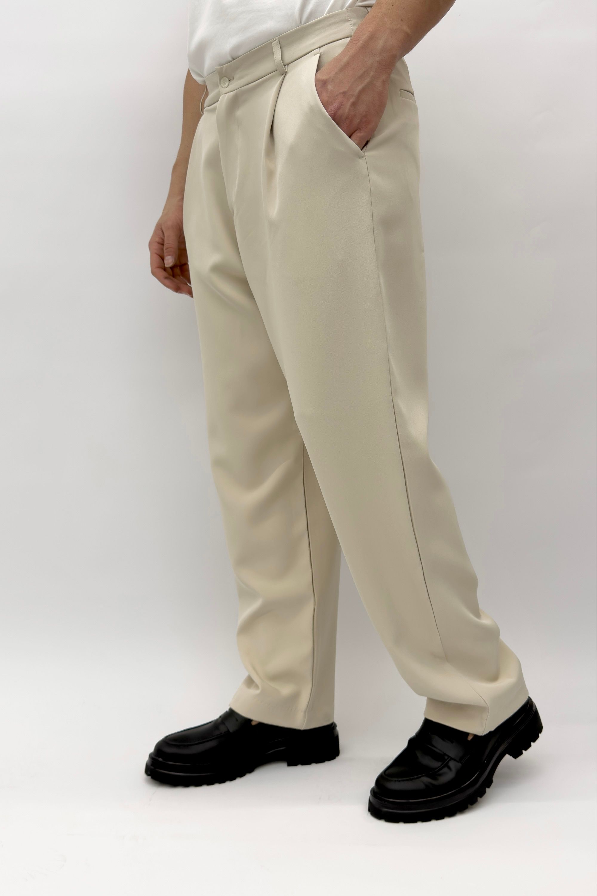 Butterfly Boy מכנס אלגנט רחב קרם - Butterfly Sneakers