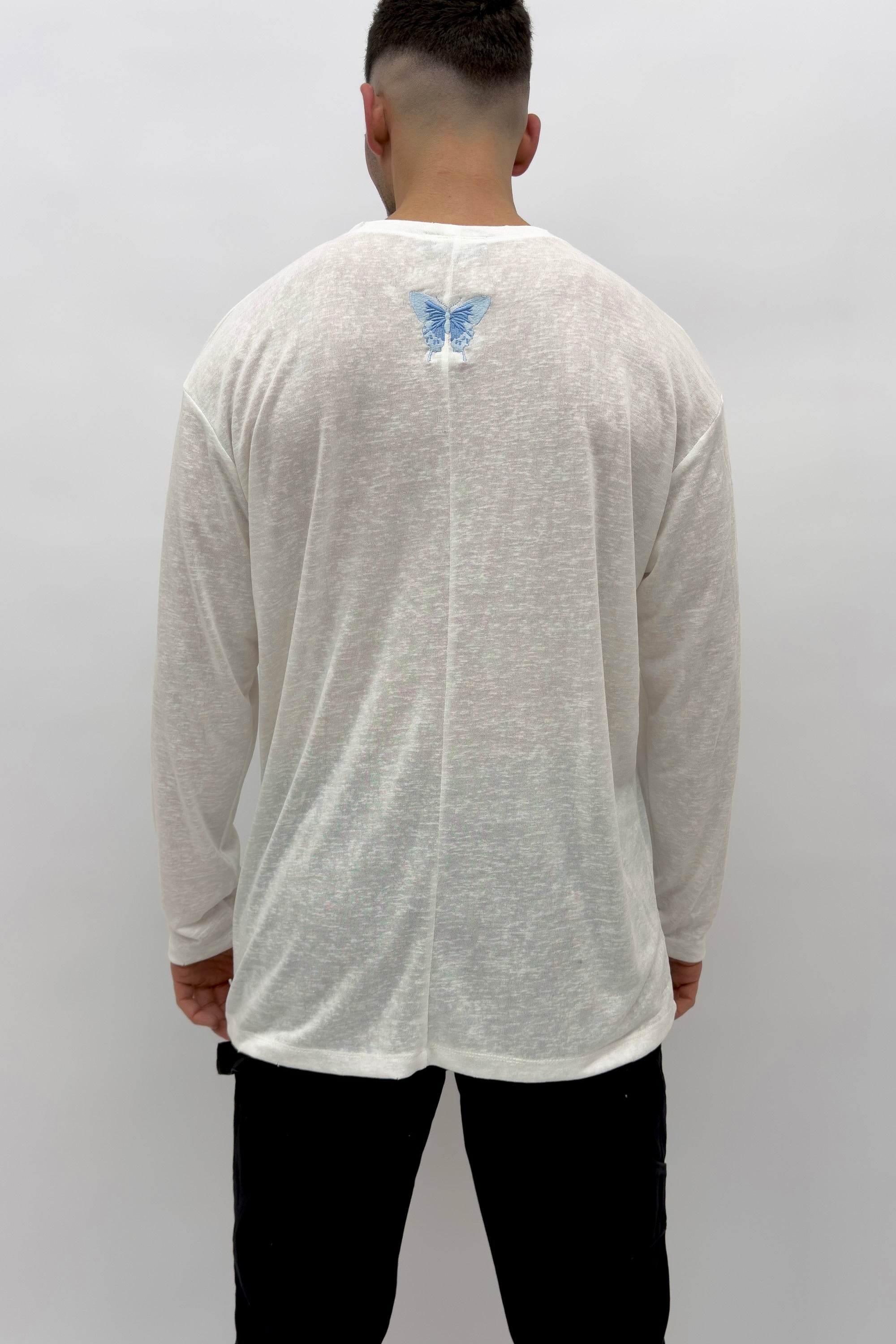 חולצת פשתן שרוול ארוך - Butterfly Sneakers