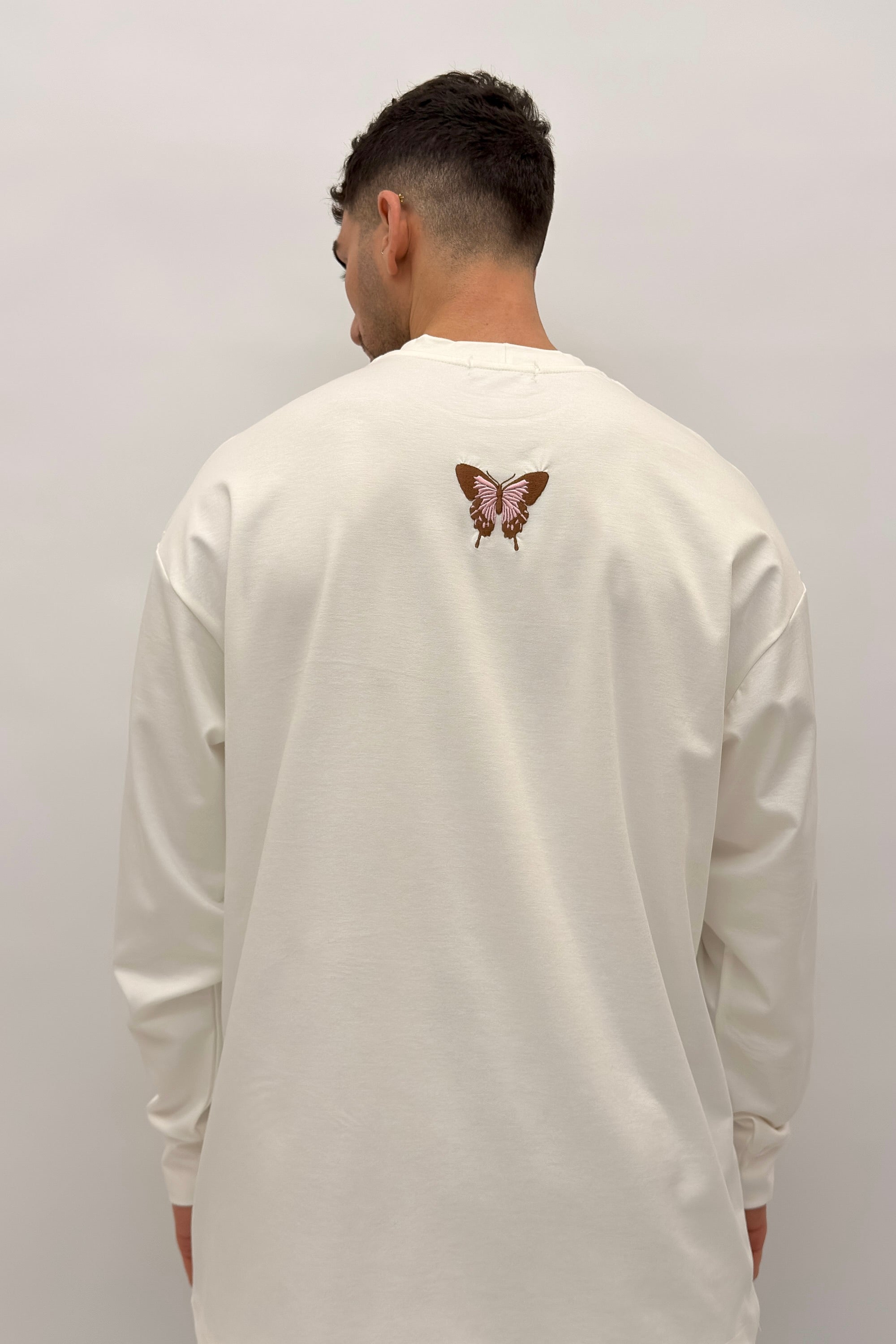 Butterfly Boy long T shirt cream - Butterfly Sneakers