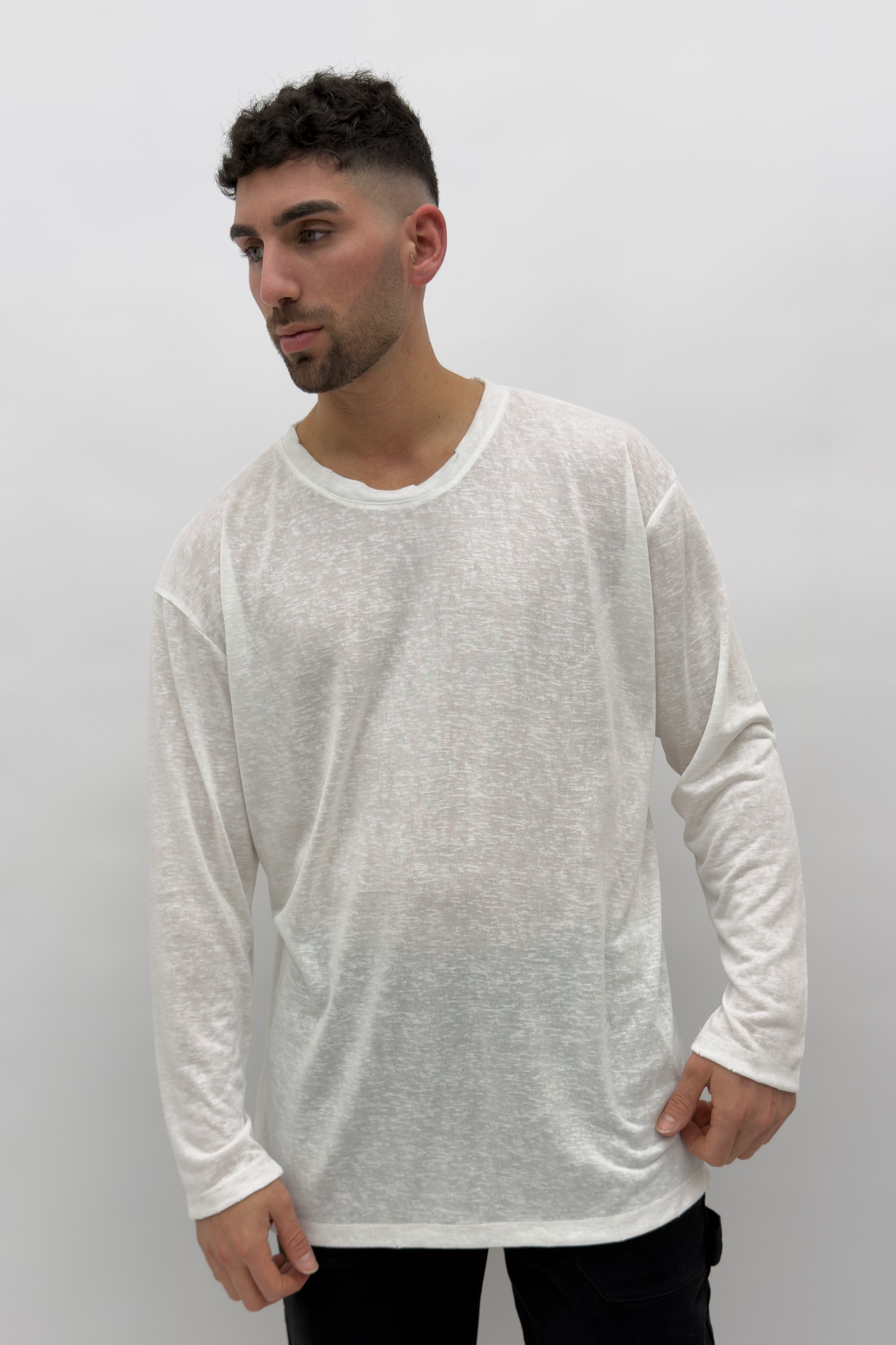 חולצת פשתן שרוול ארוך - Butterfly Sneakers