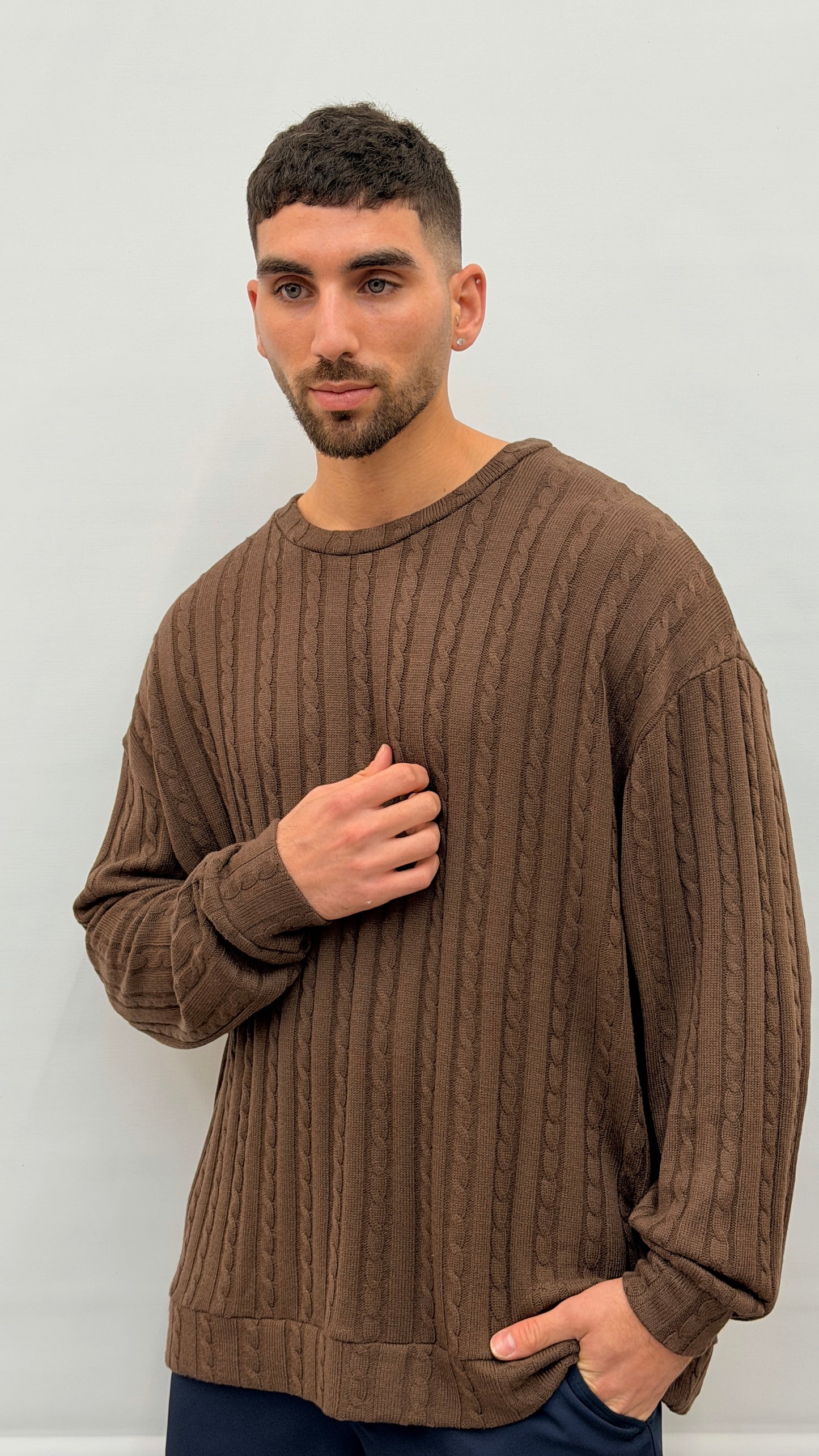 Butterfly Boy Signature Cable Knit - Brown
