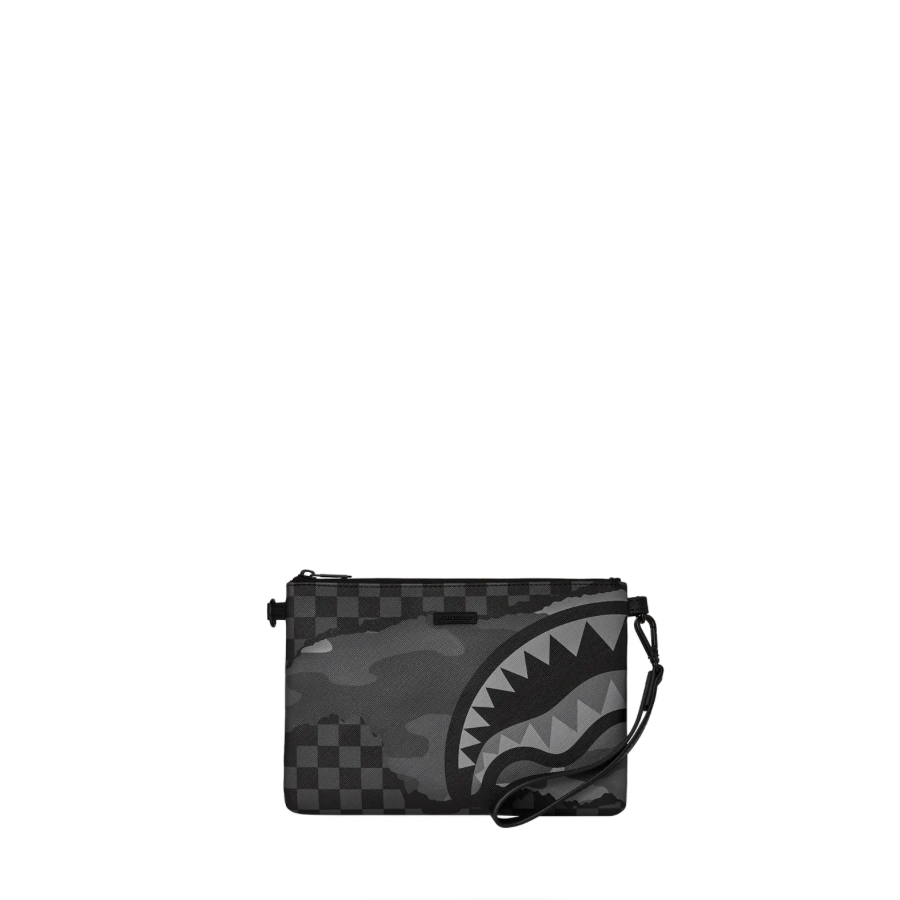 SPLIT UP CAMO TEAR: CROSSOVER CLUTCH W/ SHOUDLER STRAP