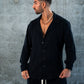 ELEGANT SHIRT WAFFLE - BLACK