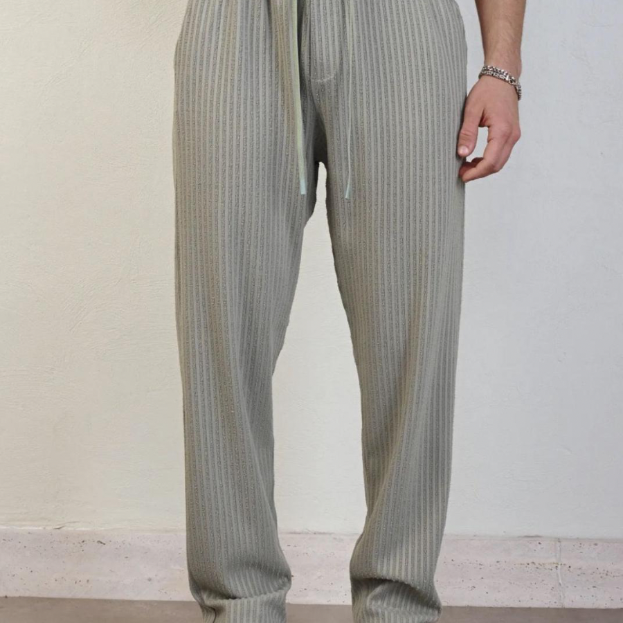 ELEGANT PANTS STRIPED- LIGHT GREEN